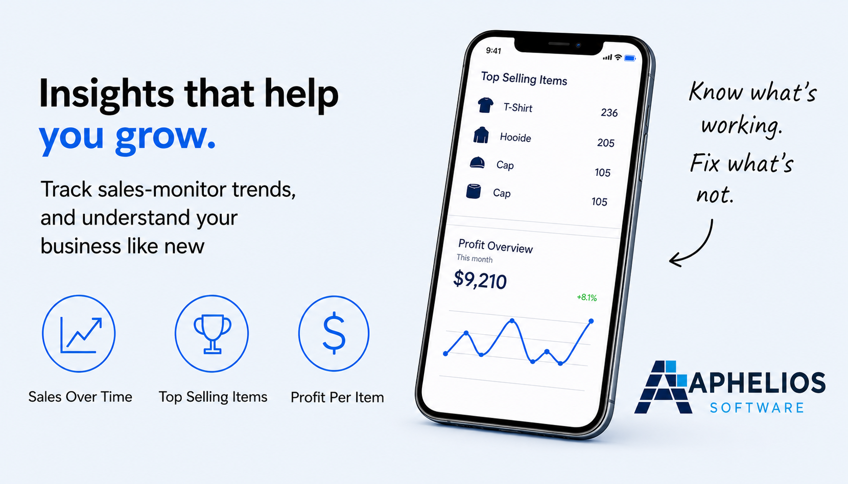 Aphelios mobile inventory and sales tracking app