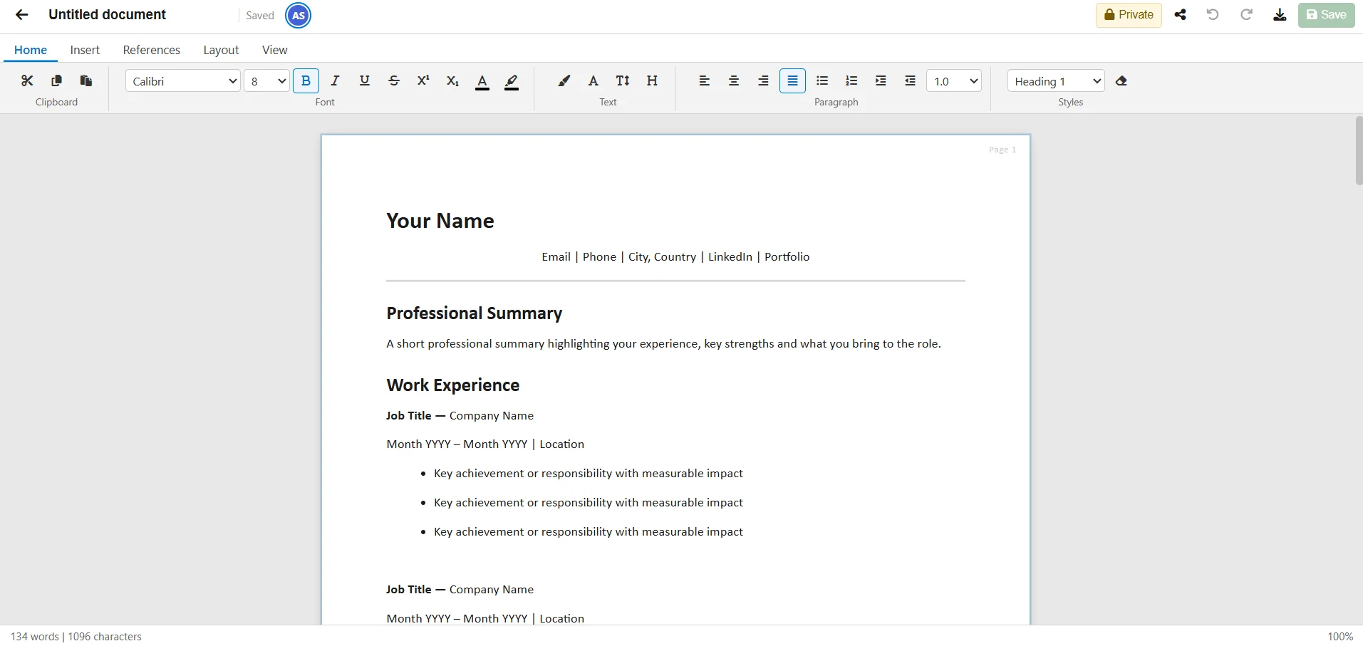 Aphelios Online Document Editor UK showing templates, headings, tables and AI drafting